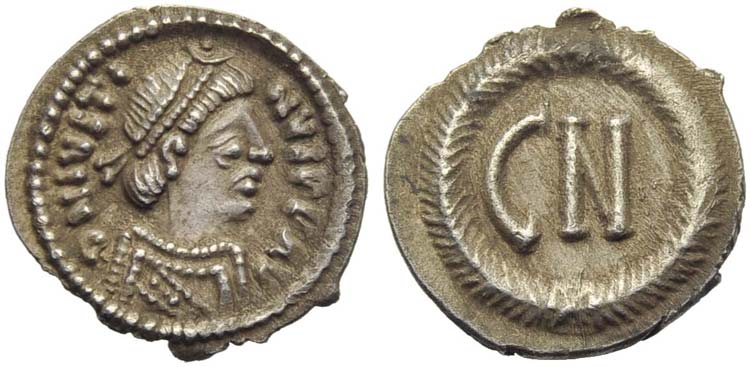 Justinus II (565-578), 250 Nummus, ... 