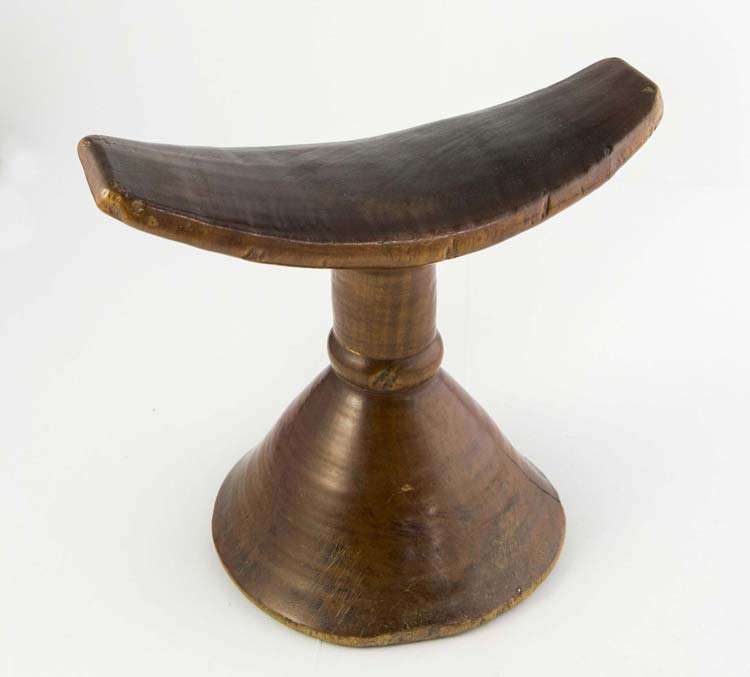 Small african wooden headrest, h. ... 