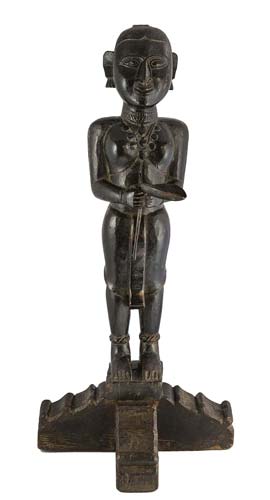 Small dark-wooden statue of a ... 