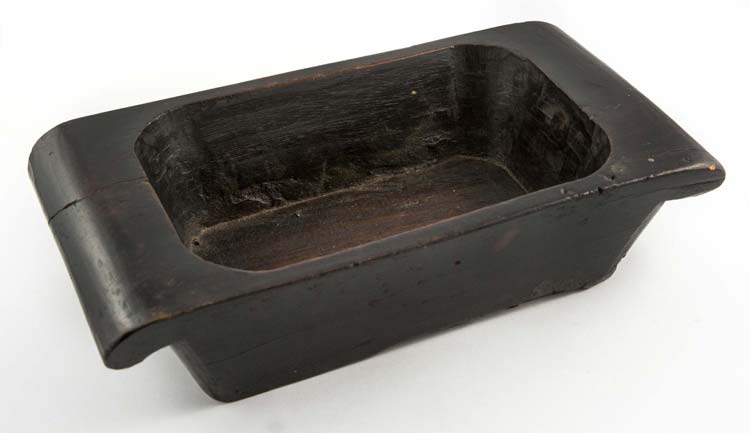 Ancient wooden elongated tray, ... 