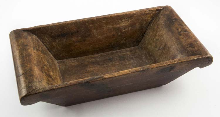Ancient wooden elongated tray, ... 