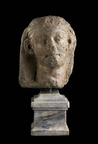 Etruscan nenfro head of a man ca. ... 
