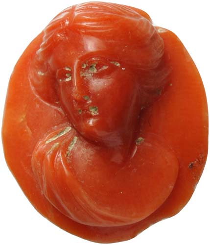 A carved Coral bust of a Lady18th ... 
