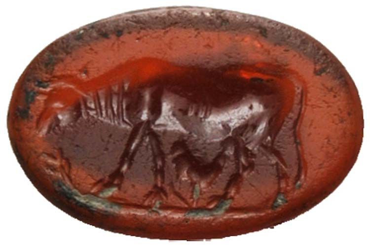 A roman intaglio with Cow on ... 