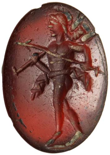 Carnelian intaglio with carved a ... 