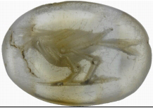 Intaglio on banded agate with bird ... 