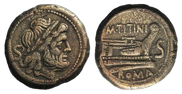 M. Titinius, Rome, 189-180 BC. Ӕ ... 