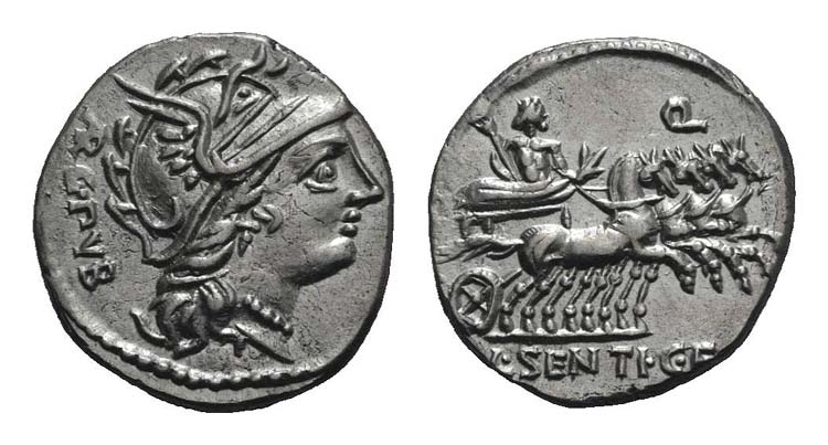 L. Sentius C.f., Rome, 101 BC. AR ... 