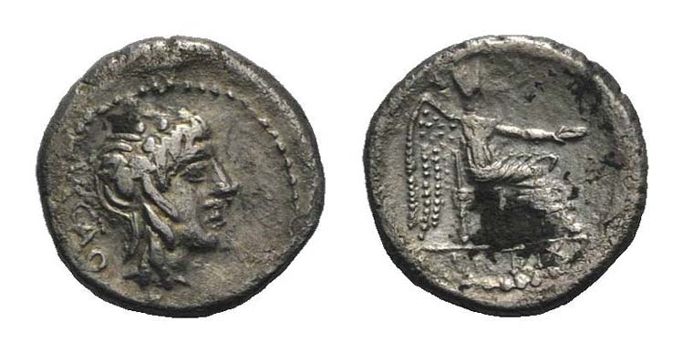 M. Cato, Rome, 89 BC. AR Quinarius ... 