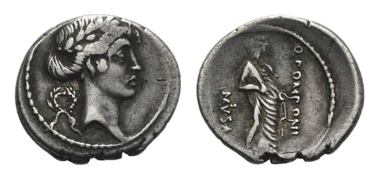 Q. Pomponius Musa, Rome, 56 BC. AR ... 