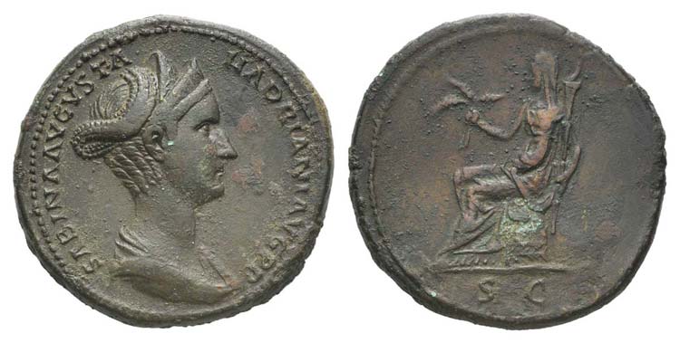 Sabina (Augusta, 128-136/7). Æ ... 