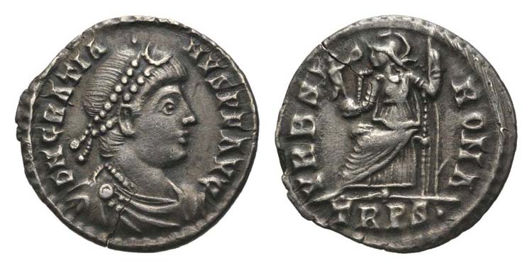 Gratian (367-383). AR Siliqua ... 