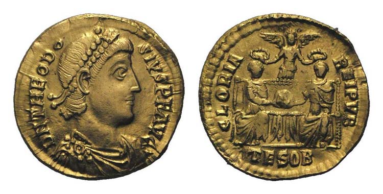 Theodosius I (379-395). AV Solidus ... 