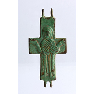 Croce bizantina in bronzo X-XII ... 
