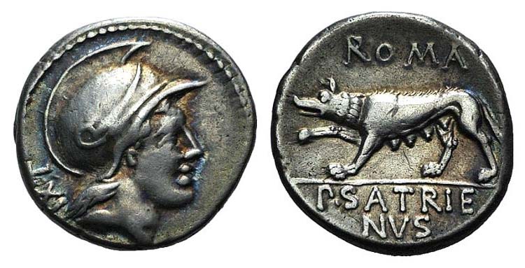 P. Satrienus, Rome, 77 BC. AR ... 