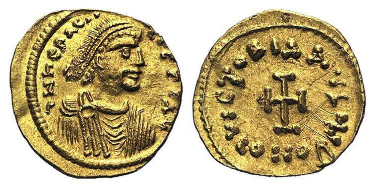Heraclius (610-641). AV Tremissis ... 