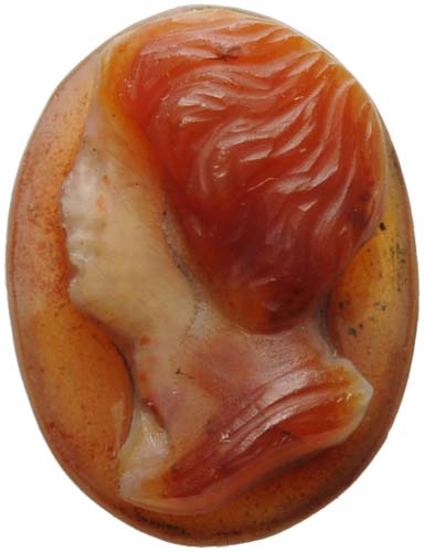 Agate cameo. Bust of a young man ... 