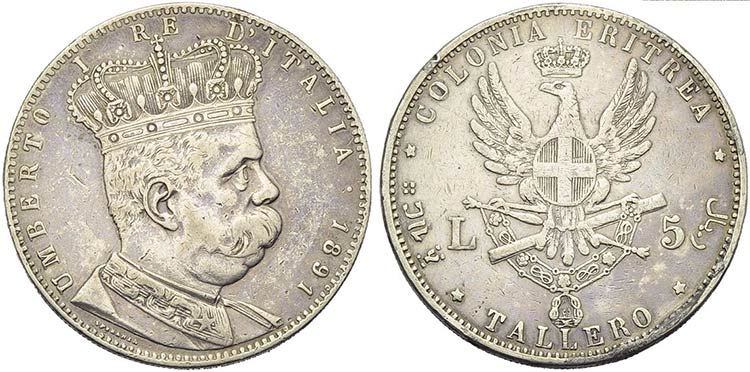 Eritrea - Tallero - 1891   - AG R ... 