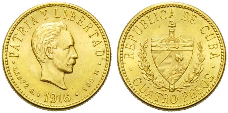 CUBA - Repubblica - 4 Pesos - 1916 ... 