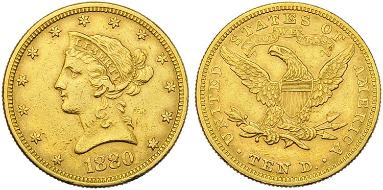 U.S.A. -  - 10 Dollari - 1880 - ... 