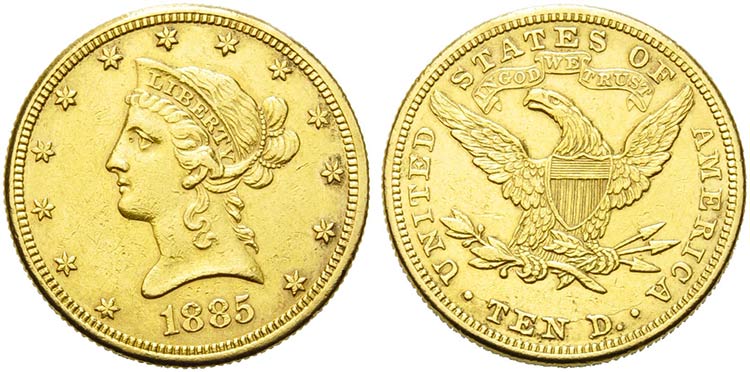 U.S.A. -  - 10 Dollari - 1885 - ... 