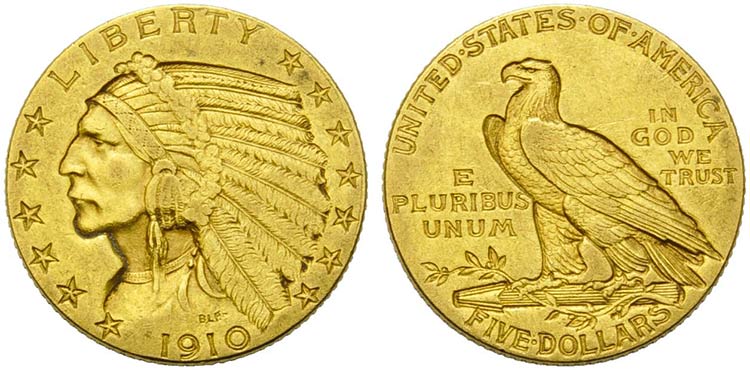 U.S.A. -  - 5 Dollari - 1910 - ... 