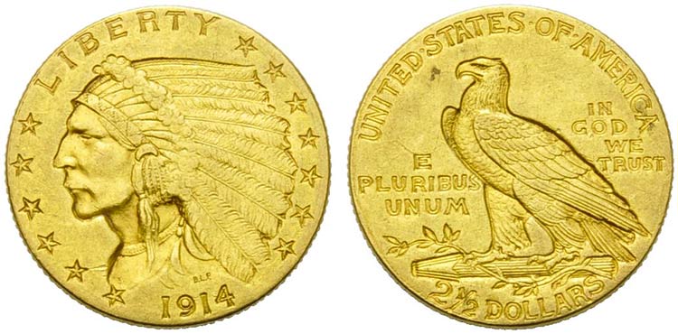 U.S.A. -  - 2,5 Dollari - 1914 - ... 