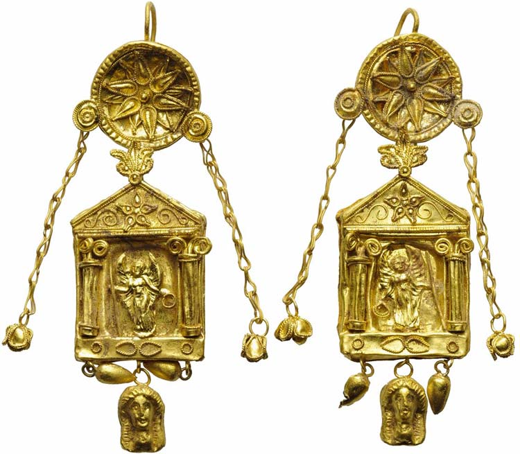 Pair of gold pendant earringsMagna ... 