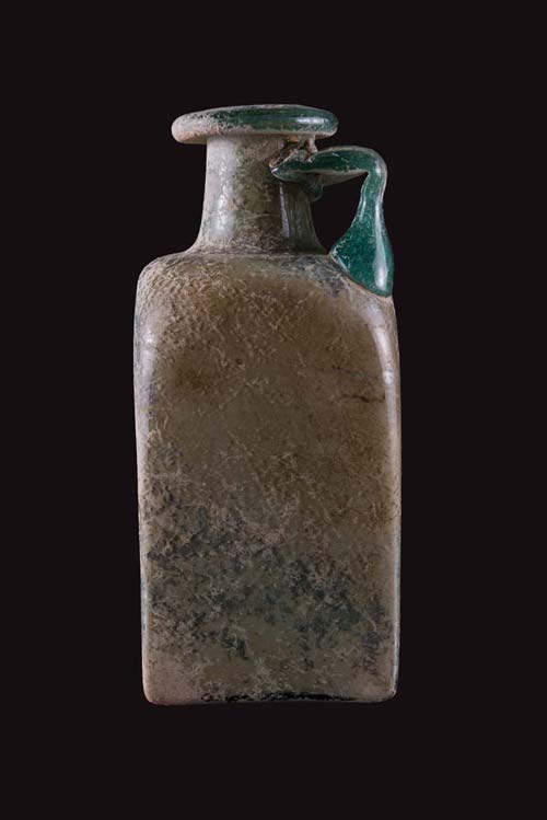 Roman glass square-sided bottle ... 