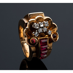 Stupendo anello in oro 18K, anni ... 