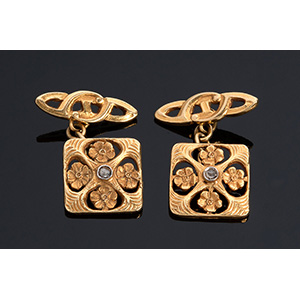 Art nouveau 18K yellow gold and ... 