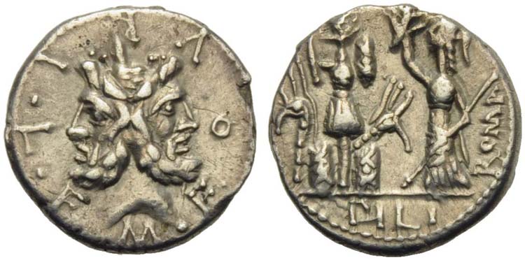 M. Furius L.f. Philus, Denarius, ... 