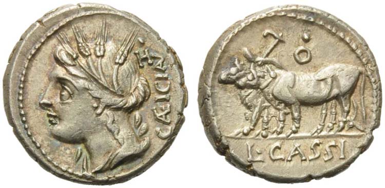 L. Cassius Caecianus, Denarius, ... 