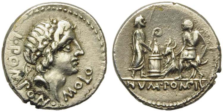 L. Pomponius Molo, Denarius, Rome, ... 