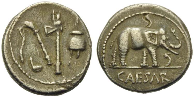 C. Julius Caesar, Denarius, Mint ... 