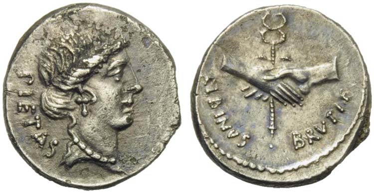 Albinus Bruti f., Denarius, Rome, ... 