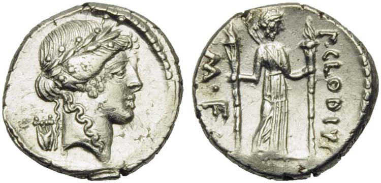 P. Clodius M.f., Denarius, Rome, ... 
