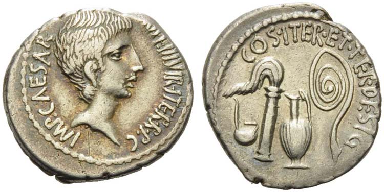 C. Caesar Octavianus, Denarius, ... 