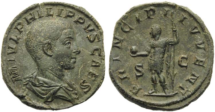 Philip II, as Caesar, Sestertius ... 