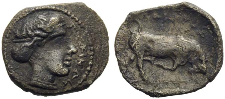 Sicily, Piakos, Litra, ca. 400 BC; ... 