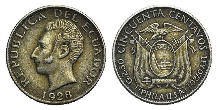 Ecuador, 50 Centavos 1928 (17mm, ... 
