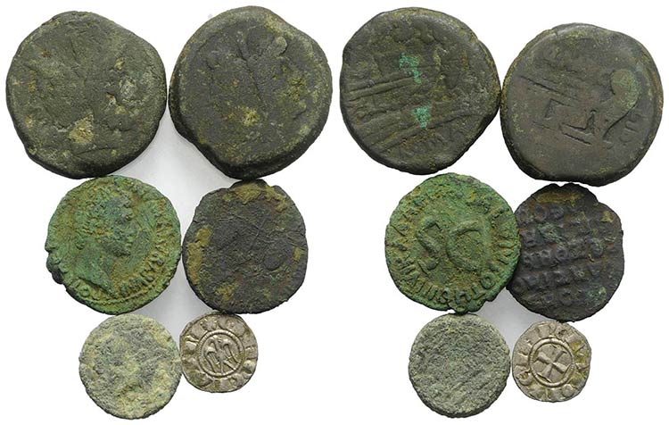 Mixed lot of 6 coins, including ... 