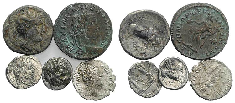 Mixed lot of 5 coins, including ... 