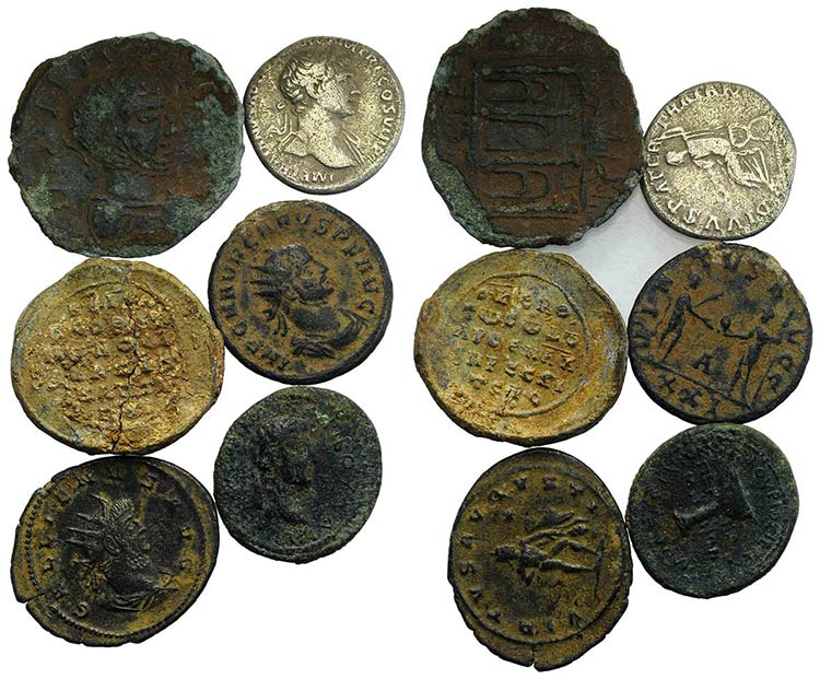 Mixed lot of 6 coins, including ... 