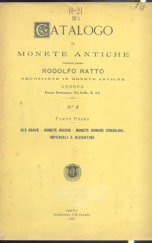 RATTO RODOLFO –Genova 1898 N° 5 ... 