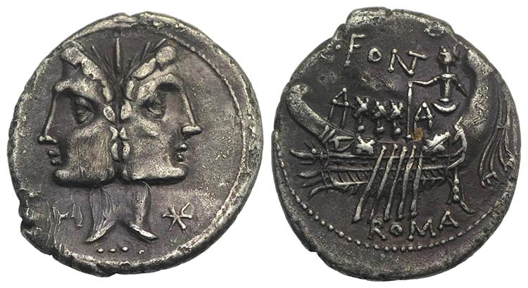 C. Fonteius, Rome, 114-113 BC. AR ... 