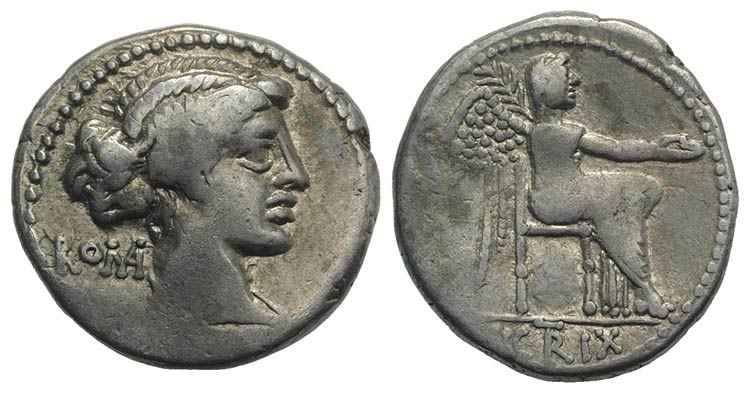 M. Cato, Rome, 89 BC. AR Denarius ... 