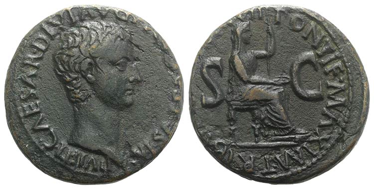 Tiberius (14-37). Æ As (26mm, ... 