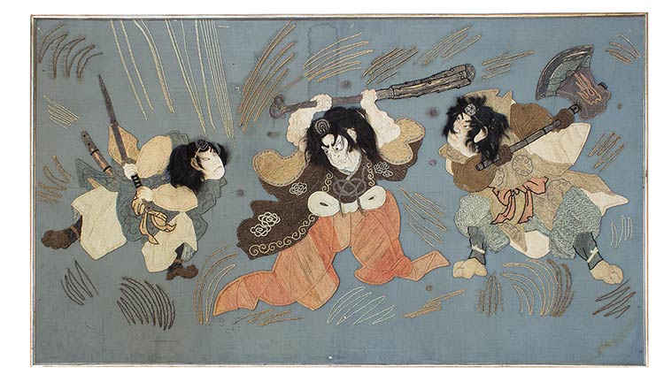 A LARGE MEIJI PERIOD TAPESTRY114 x ... 