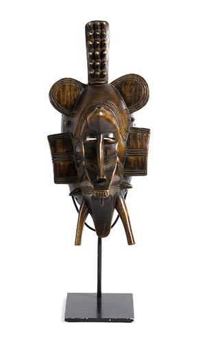 A SENUFO WOODEN MASK FROM IVORY ... 